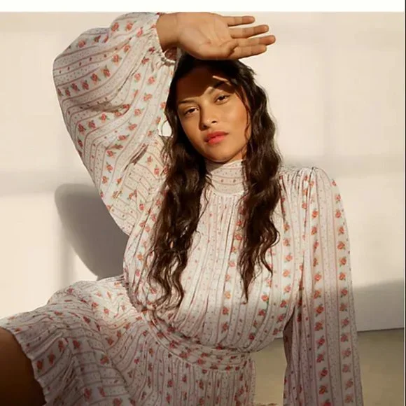 Anthropologie XL NWT Let Me Be Mock Neck Sheer Mini Dress - Picture 6 of 9